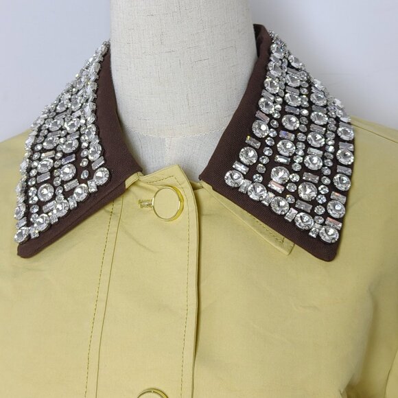 Veronica Beard Arlen Dickey Crystal-Embroidered Coated-Cotton Statement Coat - Picture 8 of 14